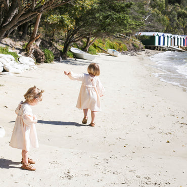 cotton and linen apricot cream belle dress loui the label