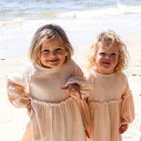 cotton and linen apricot cream belle dress loui the label