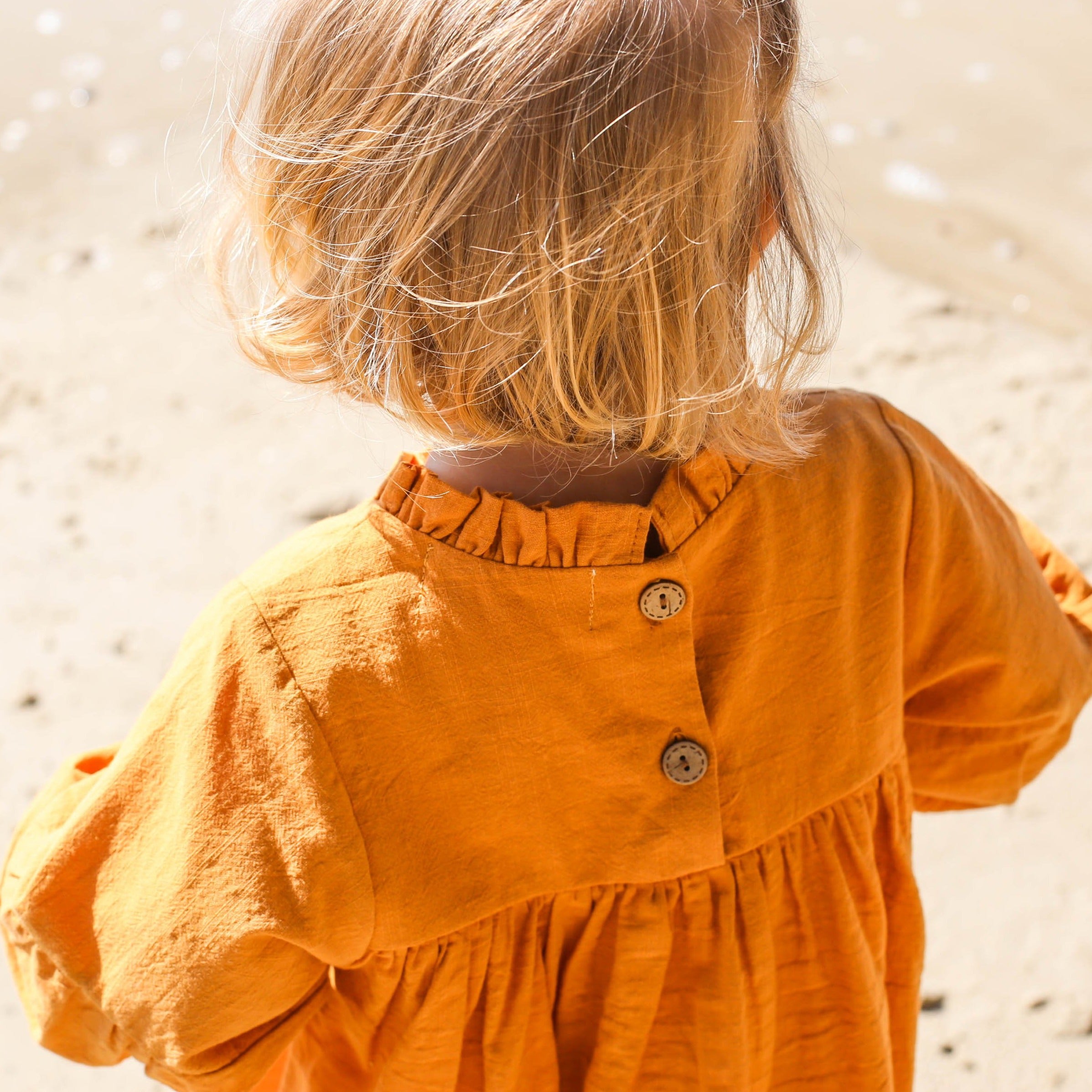 mustard poppy dress linen viscose blend loui the label