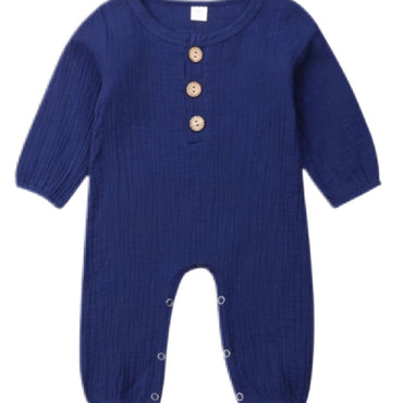 lenny romper navy cotton linen blend loui the label