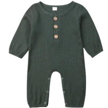 lenny romper forrest green cotton linen blend loui the label