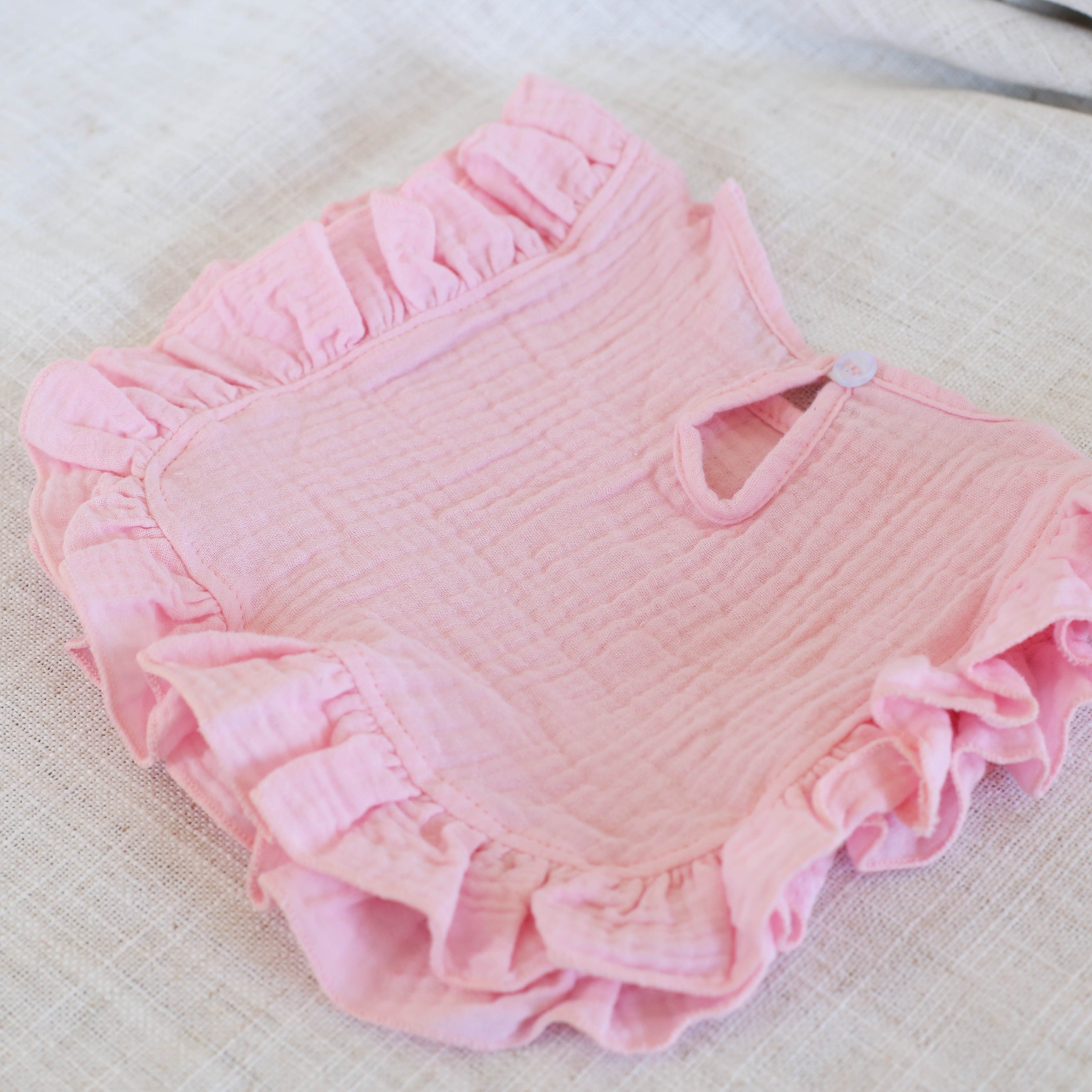 ruffle bib pink loui the label