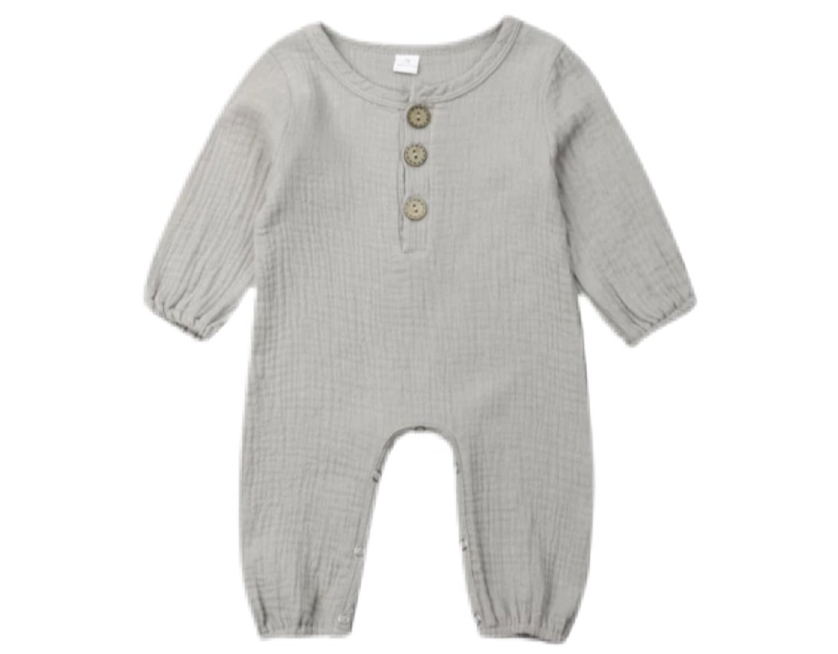 lenny romper grey cotton linen blend loui the label