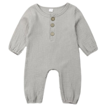 lenny romper grey cotton linen blend loui the label